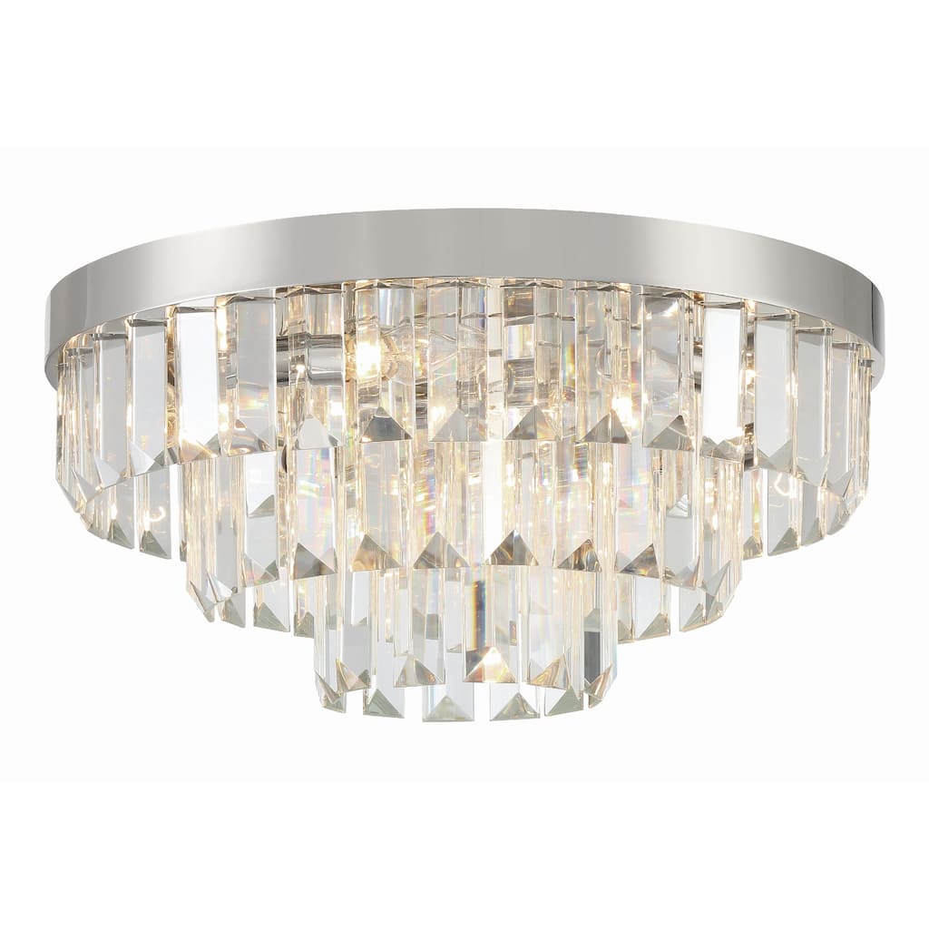 Hayes 8 Light Polished Nickel Ceiling Mount - 18"W x 8"H x 18"D