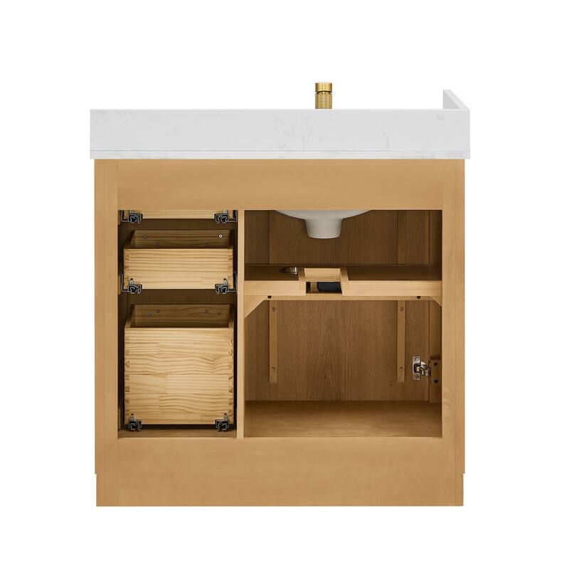 Jakarta Bath Vanity with Quartz Stone Top without Mirror