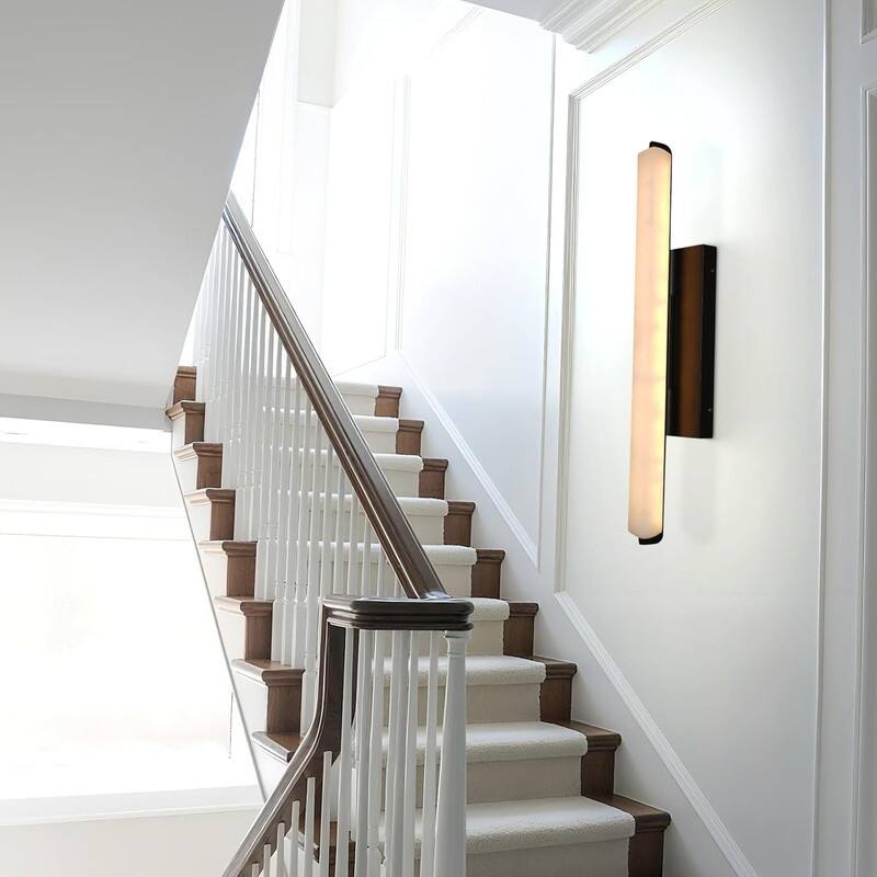 KAYLA Alabaster Wall Sconce, 19" Natural Marble Wall Sconce