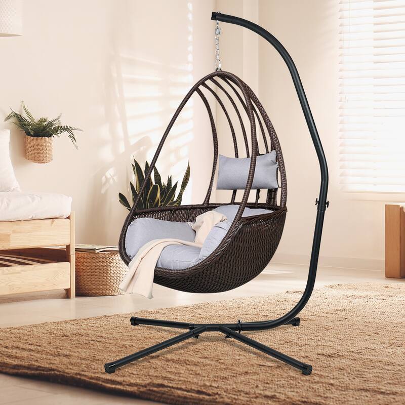 Aoodor Hammock Chair Steel C-Stand - 300 Pound Capacity (Stand Only)
