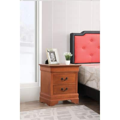 Louis Phillipe 2-drawer Wooden Nightstand