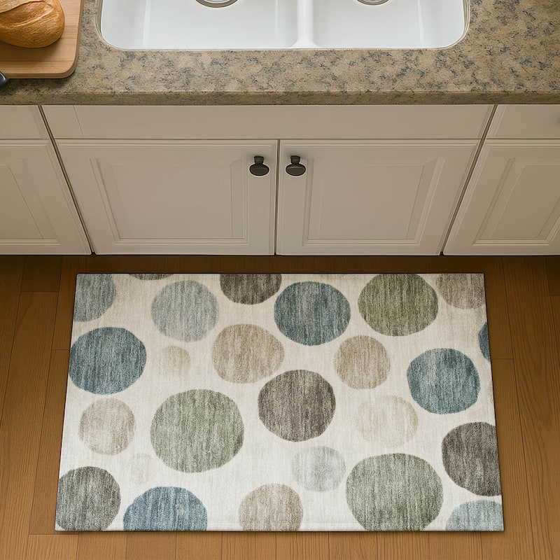 Premium Washable Super Soft Modern Bubbles Mayfield Rug - Ivory - 1'8" x 2'6"