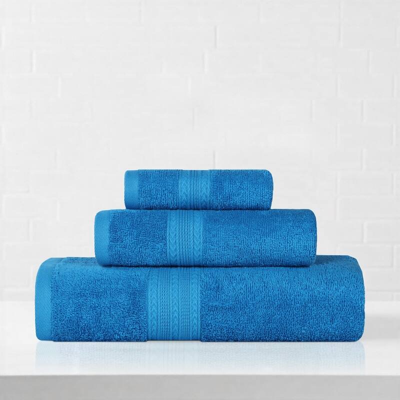 Superior Eco-Friendly Cotton 3-Piece Towel Set - Aster Blue