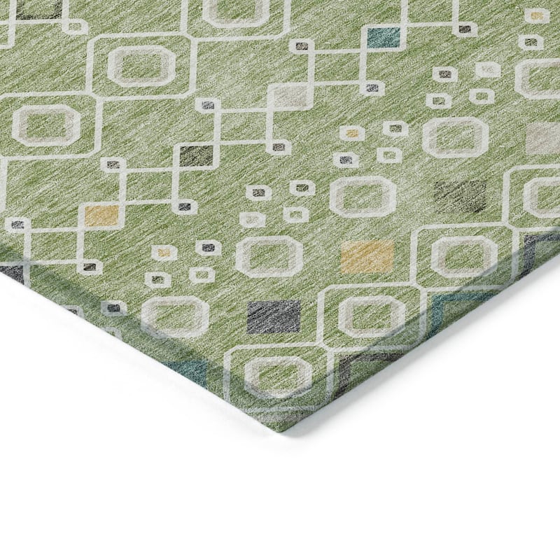 Machine Washable Indoor/ Outdoor Global Contempory Chantille Rug