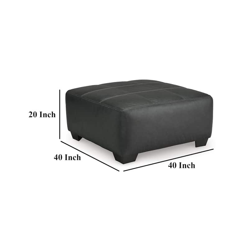 Burt Oversized Accent Ottoman, Dark Graphite Gray Polyester, 40 Inch