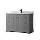 Option Dark Gray / White Carrara Marble Top / Matte Black