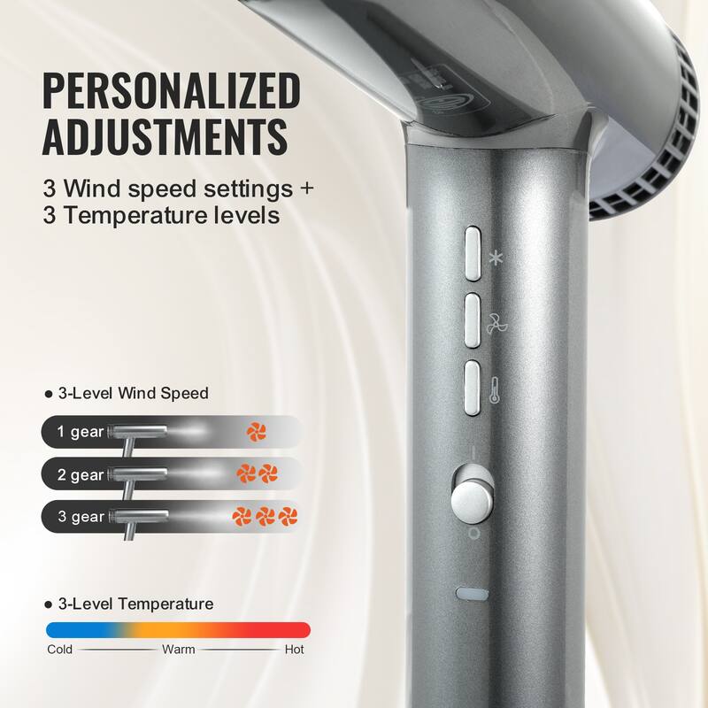 Professional Hair Dryer Lightweight Salon Hair Blow Dryers with Nozzles & Diffuser for Home Travel - 98,000 rpm