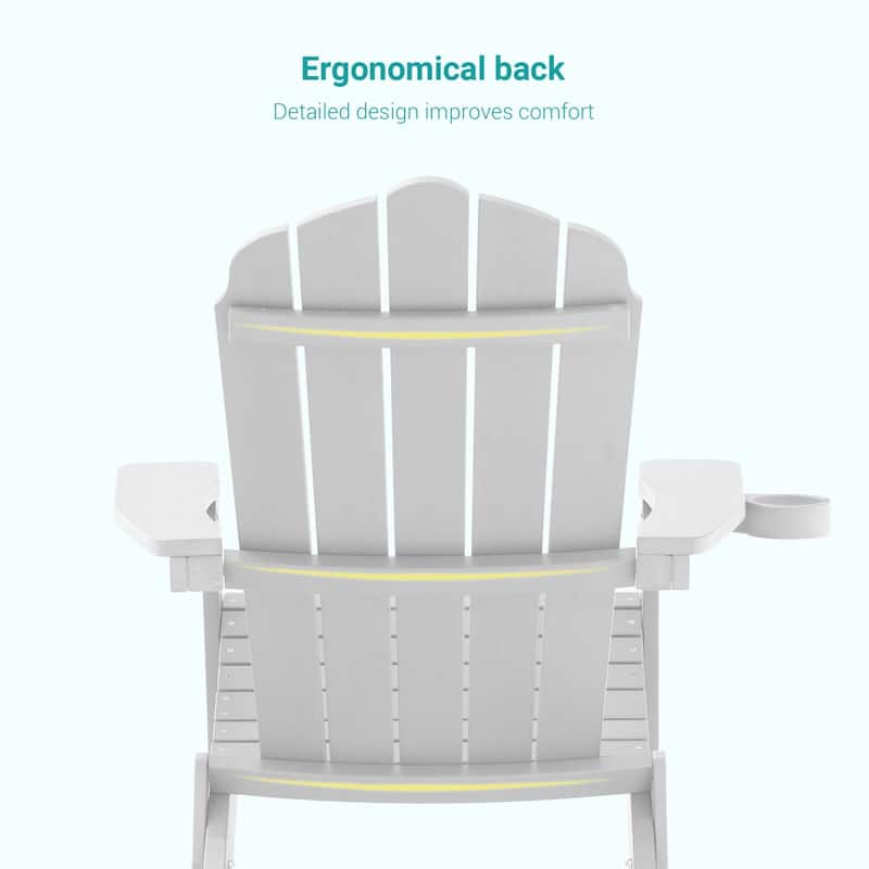 Bonosuki Folding Adirondack Chair Patio Outdoor Plastic Fire Pit Chair