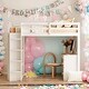 preview thumbnail 2 of 9, Twin Size Loft Bed With Ladder,Shelves and Desk for Home
