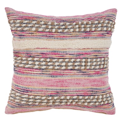 Sevita Multicolored Pink Striped Throw Pillow