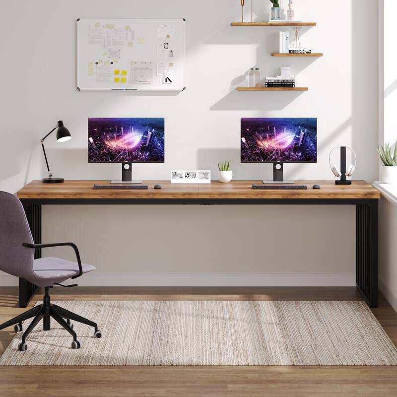78.7-Inch 2 Person Computer Desk, Wood Writing Executive Desk for Home Office