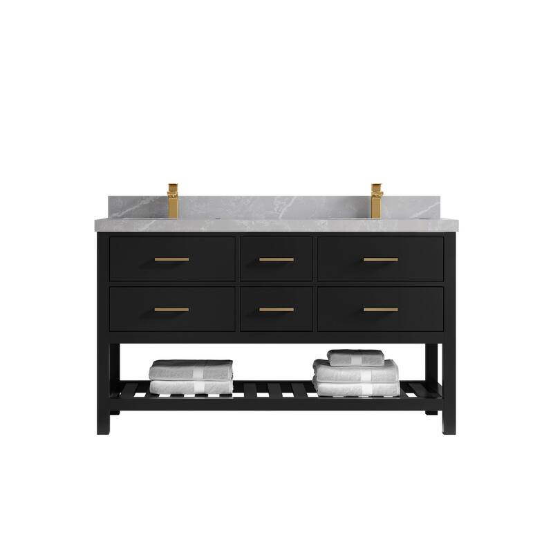 Willow Collections 60 in. W x 22 in. D Parker Double Sink Bathroom Vanity with Countertop