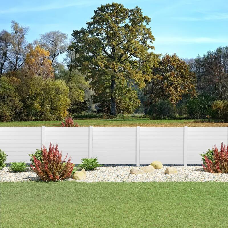 Privacy Screen Outdoor Privacy Fence Panels for Air Conditioner and Trash Can (2 Panels-White)