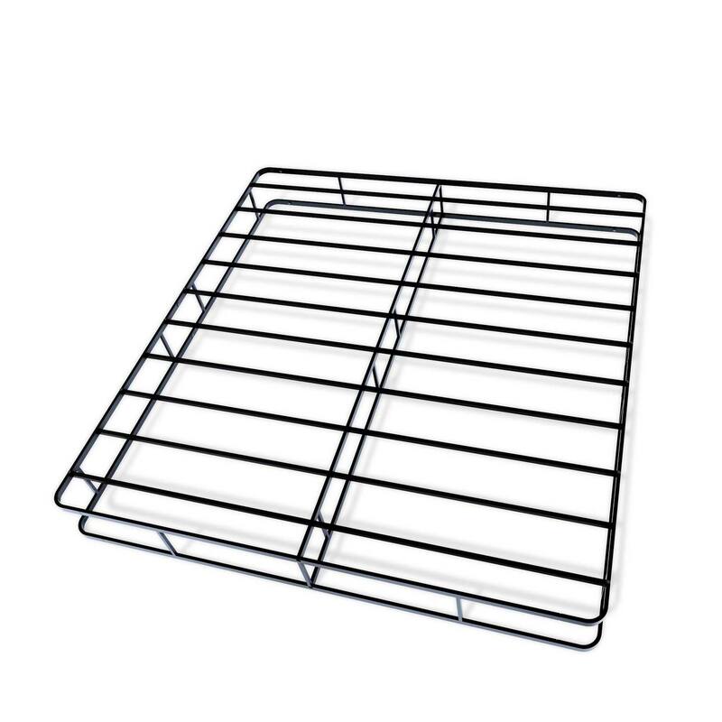 King Bed Frame Metal Platform - Modern Design Headboard Footboard - Black Powder Coated Finish