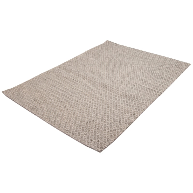 ECARPETGALLERY Hand Tufted Sienna Grey Wool Rug - 6'7 x 9'9