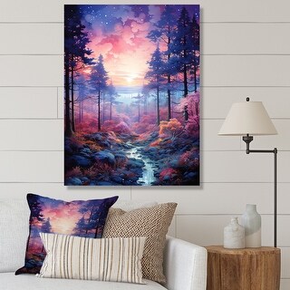 Designart "Pine Tree Winter Twilight III" Tree Pine Wall Art Prints ...
