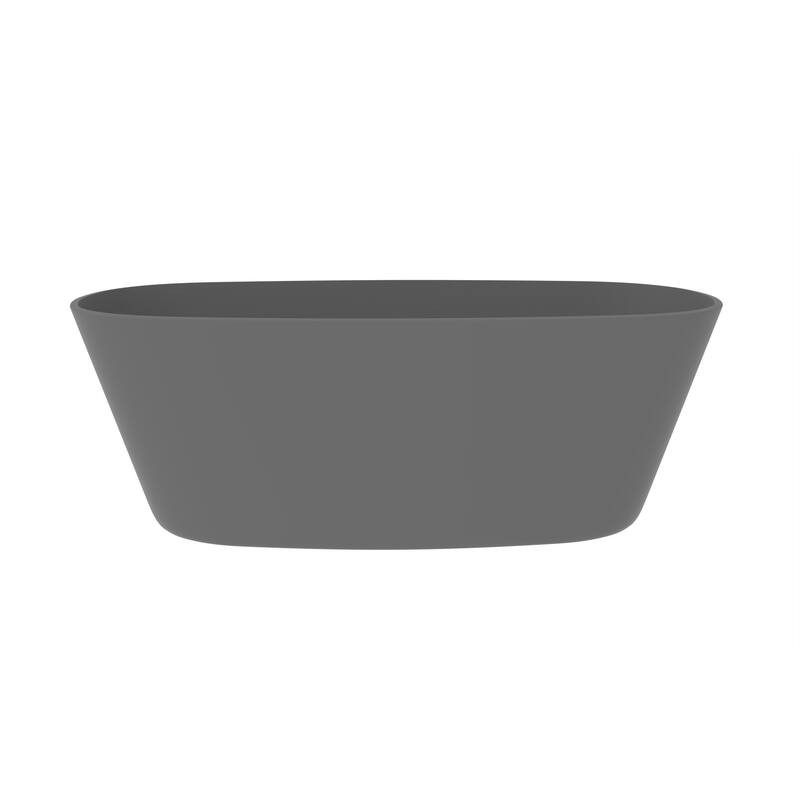 Hermosa 71" White Solid Surface Freestanding Soaking Bathtub