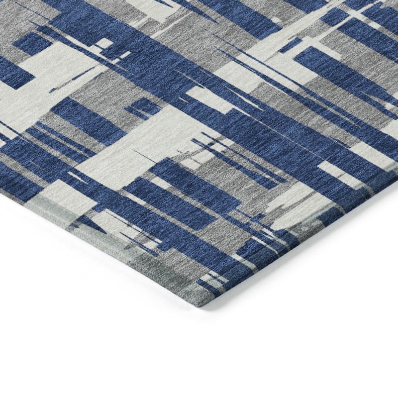 HomeRoots Striped Transitional Rectangle Outdoor Rug