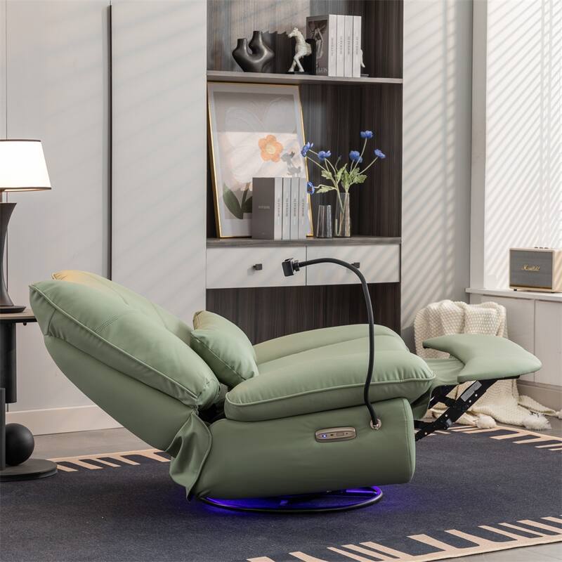 Power Swivel Rocking Chair with USB Port Charge &Lamp for Nursery