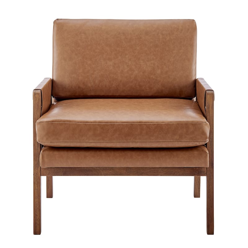 NPD Furniture Colton Fabric/Faux Leather Accent Arm Chair