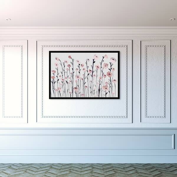 slide 2 of 45, Oliver Gal 'Garden of Dusty Rose' Floral and Botanical Framed Wall Art Prints Gardens - Pink, White 45x30 - Black