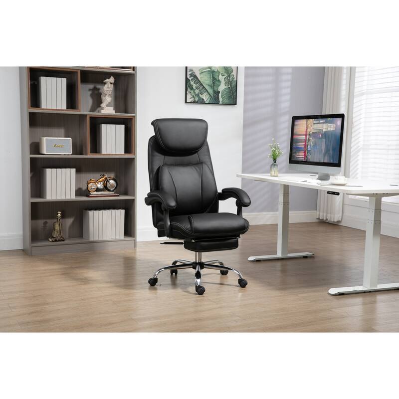 Comfortable Ergonomic Office Chair with Adjustable Features and Footrest for Enhanced Productivity and Relaxation.