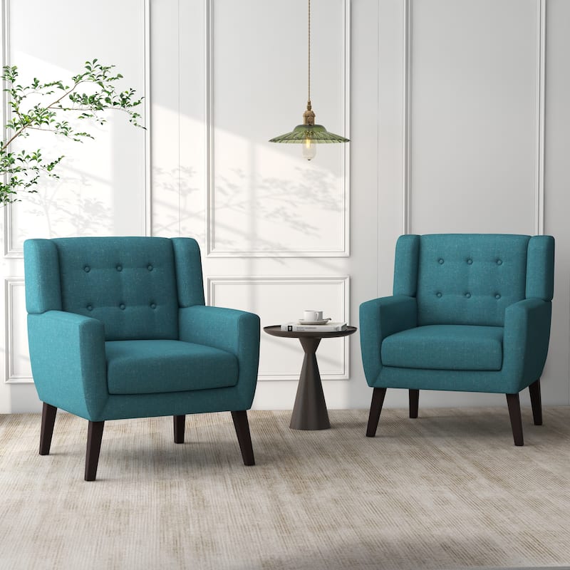 Cotton/ Linen Look Fabric Modern Accent Chair Armchair