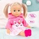preview thumbnail 2 of 3, Bayer: Charlene Little Lover Doll - 13" Pink Unicorn Top - w/Kiss & Laugh Sounds, Blonde, Hair Accessories, Open/Closes Eyes