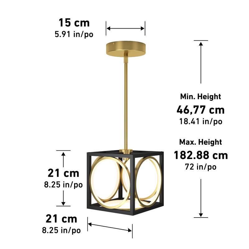 Artika Astoria LED Pendant Ceiling Light, Black & Gold