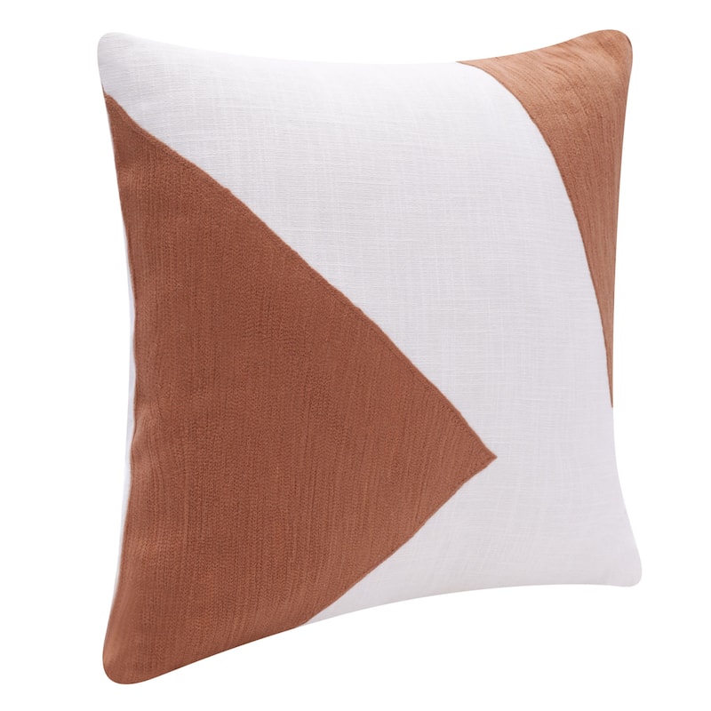 HomeRoots 20" X 20" Brown And Ivory 100% Cotton Abstract Zippered Pillow