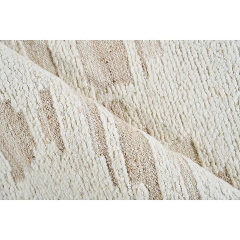 Exquisite Rugs Canyon Handmade Handwoven New Zealand Wool Ivory/Beige Area Rug