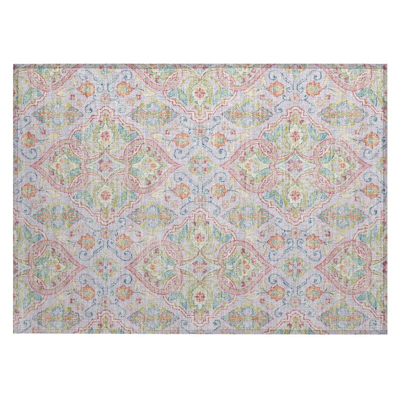 Machine Washable Indoor/Outdoor Traditional Spades Chantille Rug