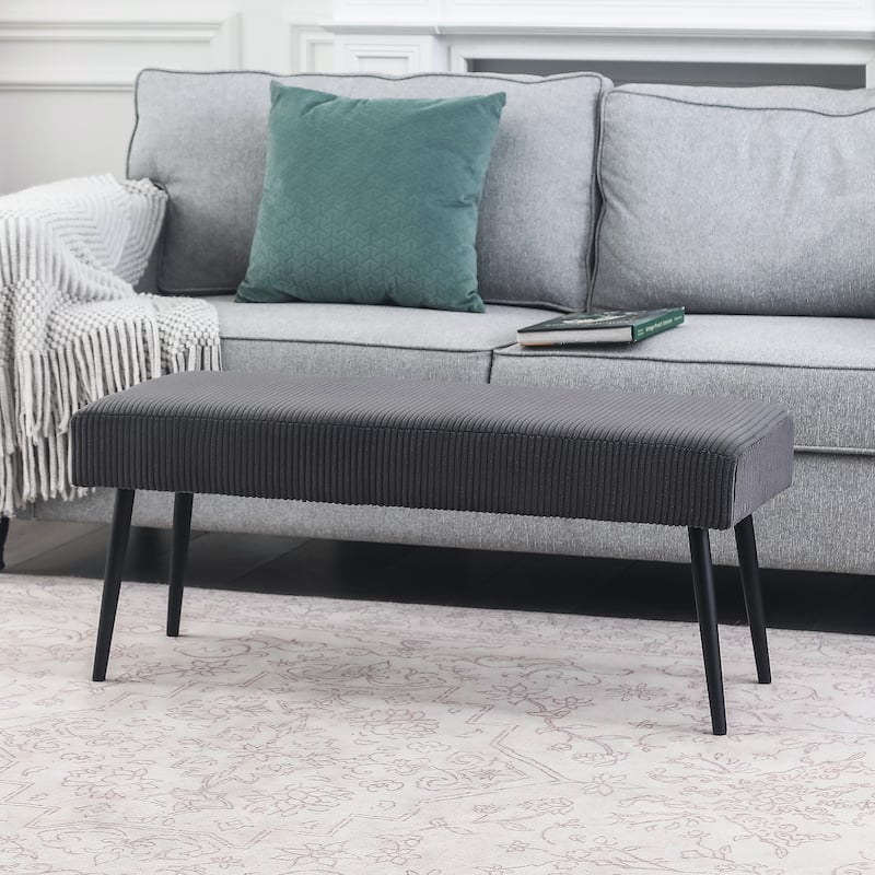 Adeco Modern End of Bed Bench Tufted Ottoman