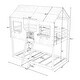 preview thumbnail 8 of 17, Playhouse Design Twin Over Twin Bunk Bed Wood Bed with Roof, Window, Guardrail, Ladder