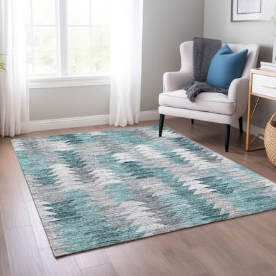 Machine Washable Indoor/ Outdoor Chantille Modern Moroccan Boho Rug