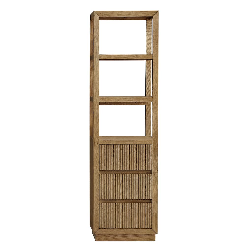 Navan 20" Freestanding Linen Cabinet in Weathered Brown - 20"x72"