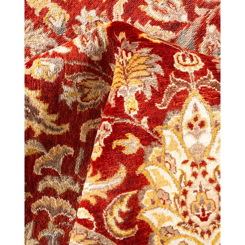 Overton Hand Knotted Wool Vintage Inspired Traditional Mogul Red Area Rug - 8 x 10