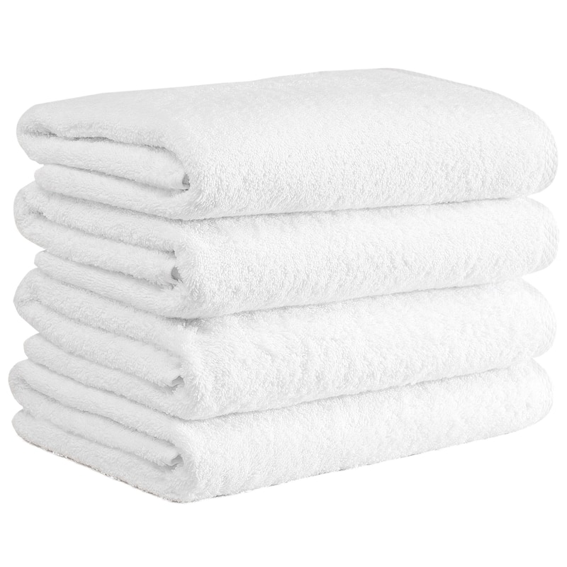 CTT Arsenal %100 Turkish Cotton White Bath Towel Set of 4 - 27" x 54" - 27" x 54" - White