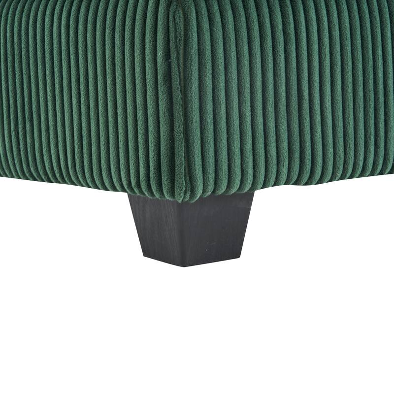 56.3 Inch Corduroy Single Deep Seat Sofa Chair With 2 Toss Pillows and a Ottoman