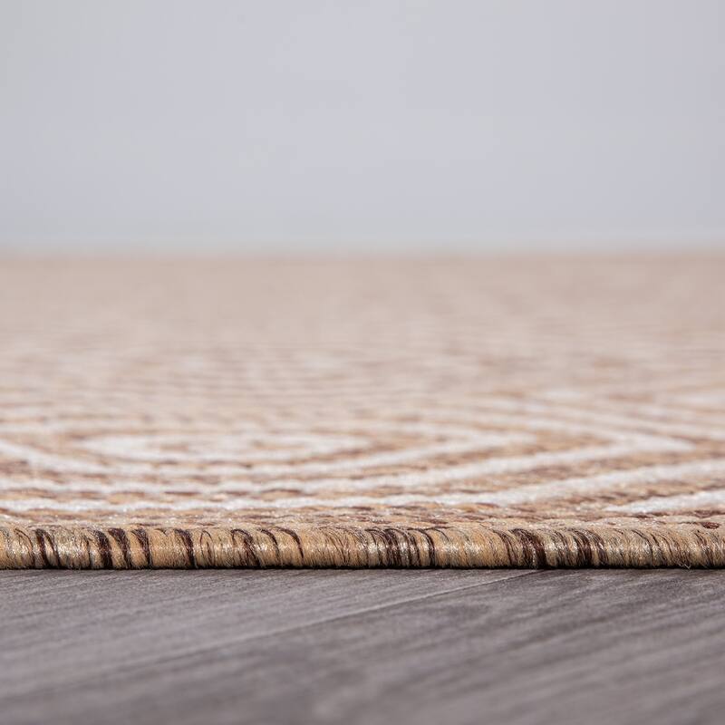 World Rug Gallery Modern Geometric Textured Flat Weave Indoor/Outdoor Area Rug