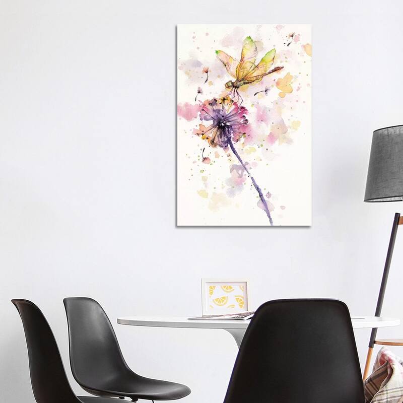 iCanvas "Dragonfly and Dandelion" by Sillier Than Sally Canvas Print - 40x26x1.5