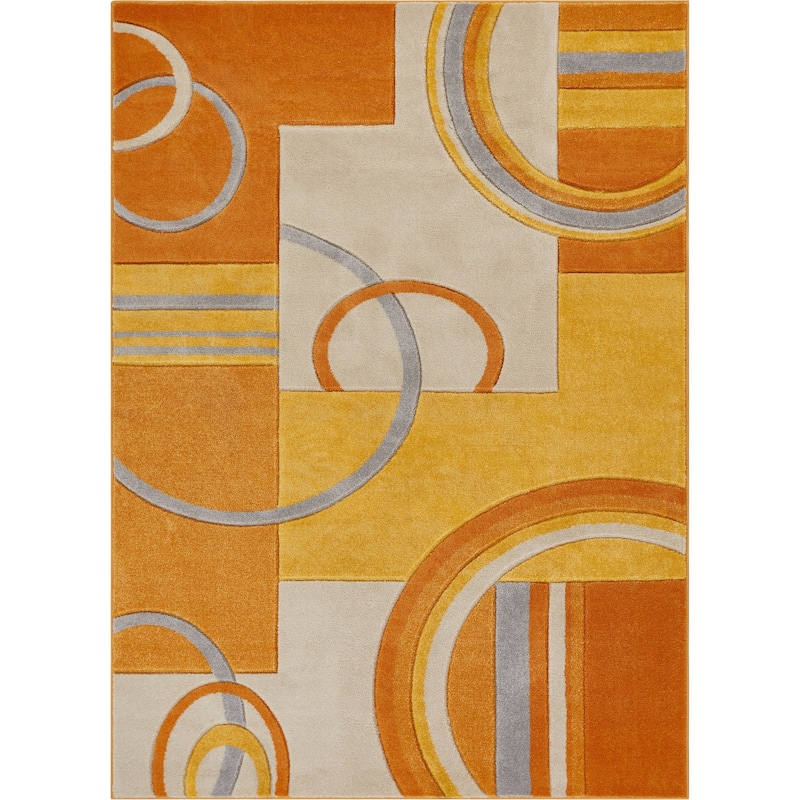 Well Woven Modern Geometric Arcs Shapes Area Rug - 3'11" x 5'3"