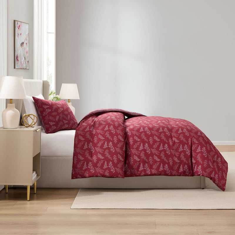 Empyrean 3PC Reversible Botanical Printed Comforter Bedding Set