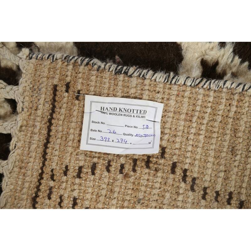 Tribal Geometric Oriental Moroccan Wool Area Rug Hand-knotted Carpet - 9'0" x 13'0"