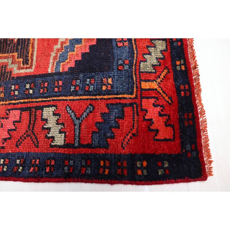 ECARPETGALLERY Hand-knotted Melis Vintage Dark Navy Wool Rug - 4'11 x 11'2