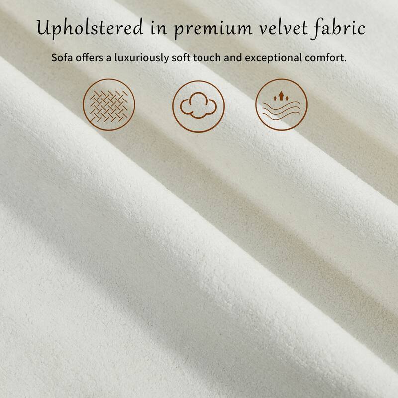 83.9" Chenille Sofa with Storage Pockets, 2-3 Seat Couch for Apartment or Living Room