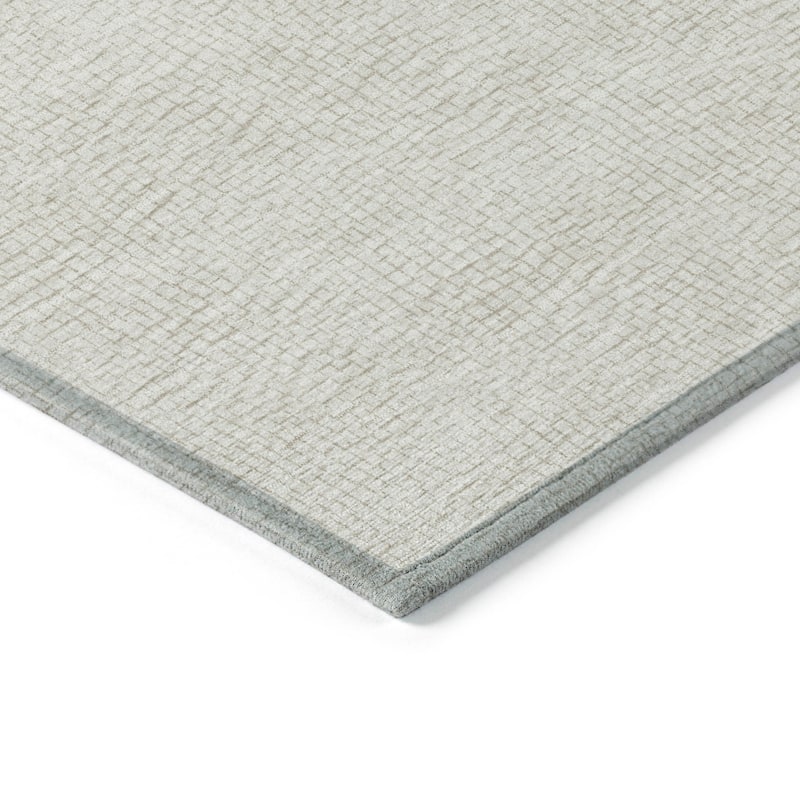 Machine Washable Indoor/ Outdoor Solid Causal Chantille Rug