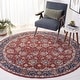 preview thumbnail 6 of 19, SAFAVIEH Heirloom Vlada Oriental Rug 6'7" Round - Rust/Navy - Round