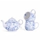 preview thumbnail 8 of 6, STP Goods Blue Flowers Bone China Tea Set for 2 pers. in Gift Box