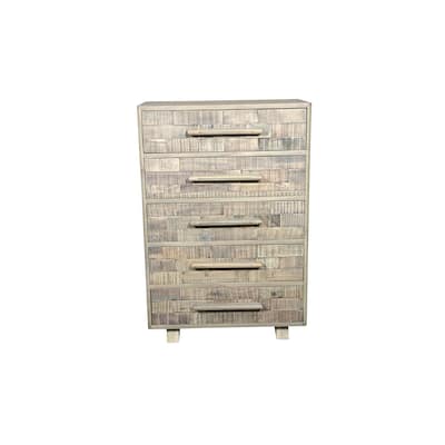 Solid Wood Bedroom Chest with 5 Drawers